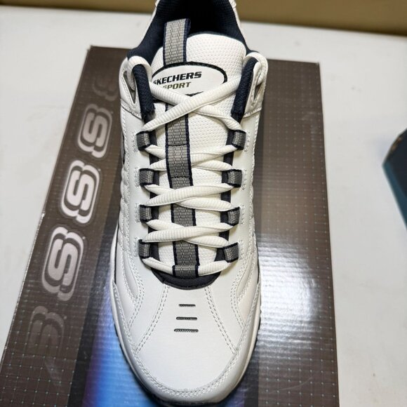 Skechers Men's Energy Afterburn Lace-up Sneaker White/Navy Size 10.5 NEW - Picture 2 of 11